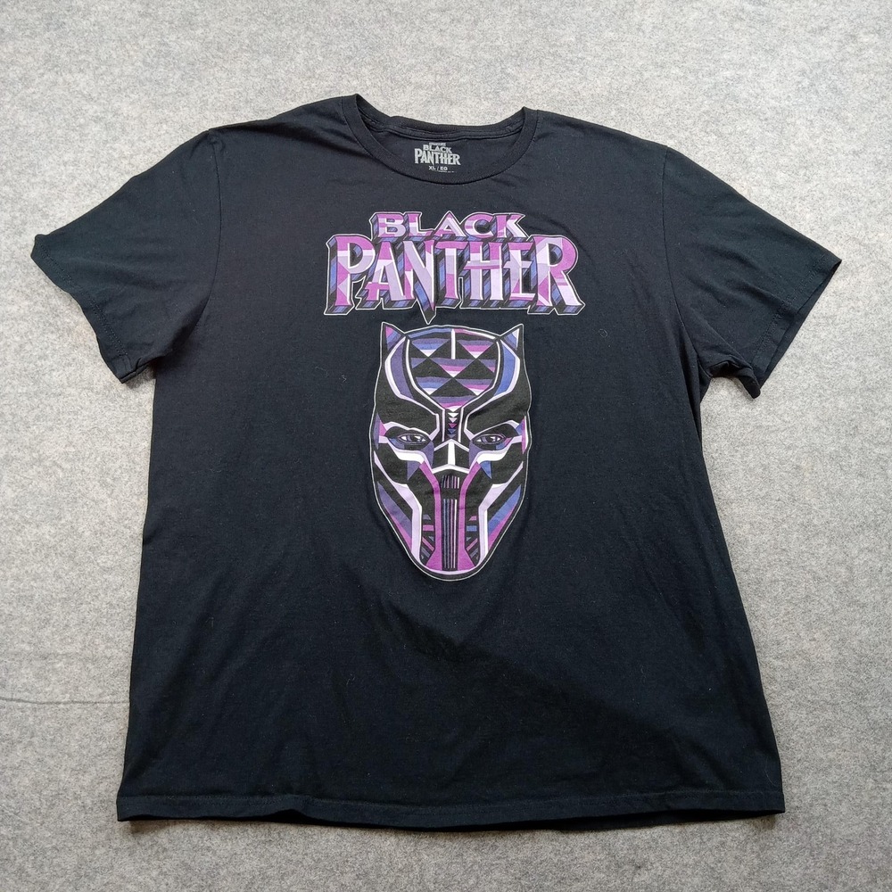 Black Panther‎ Shirt Mens XL Marvel Graphic Tee Movie Wakanda Forever TChalla